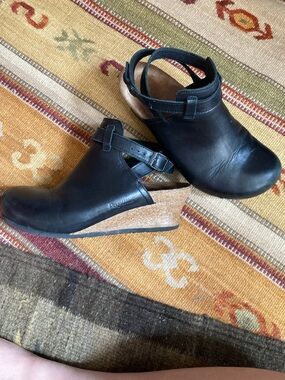 Birkenstock Papillio Halter Strap Black Leather clog mules